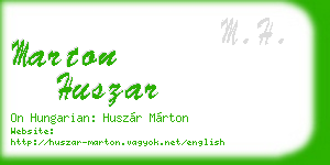 marton huszar business card